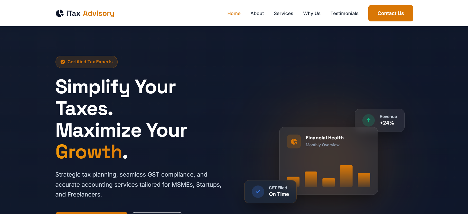 Tax Source India - Homepage Design